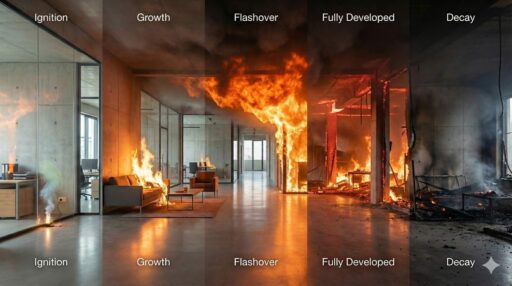 Yangın aşamaları nelerdir, yangın zaman içinde hangi süreçlerden geçer ve bu aşamalar nasıl ilerler? Yangının başlangıçtan sönmeye kadar olan gelişimi.