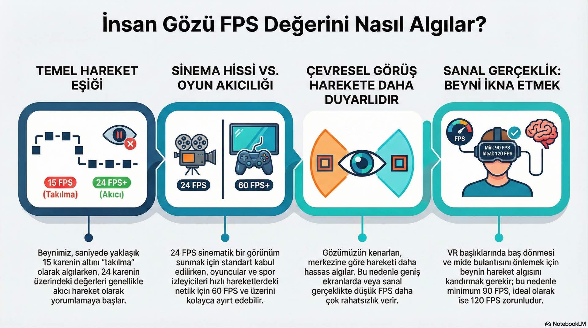 İnsan gözü belirli bir FPS seviyesinin üzerindeki artışları sınırlı ölçüde fark eder, bu da algısal bir eşik oluşturur.