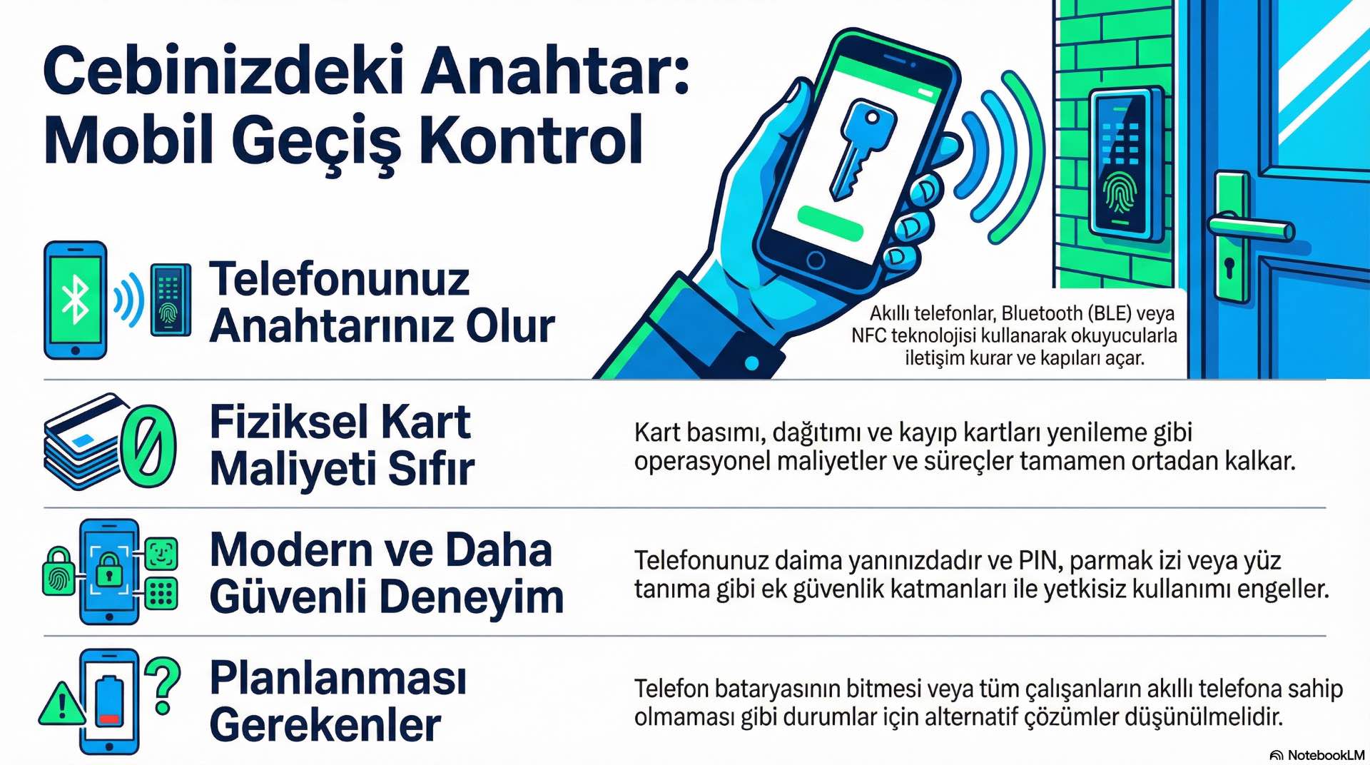 Mobil Geçiş Kontrol Mobil geçiş kontrol, akıllı telefonları kimlik aracı olarak kullanarak yazılım tabanlı ve uzaktan yönetilebilir erişim sunar.