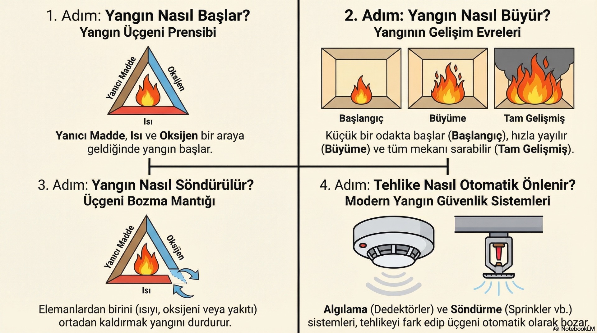 Yangın kavramı ve yanma bilgisi, söndürme ve pasif koruma sistemi tasarımında riski doğru okumayı ve teknik seçimi bilinçli yapmayı sağlayan temel bilgidir.